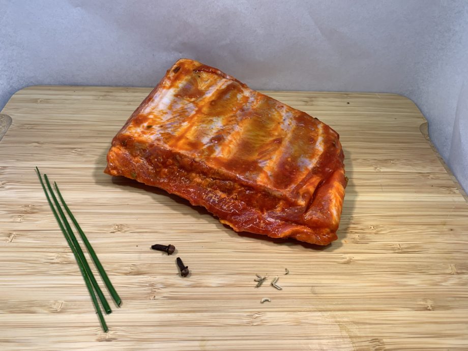 Travers de porc mariné BBQ (400gr)