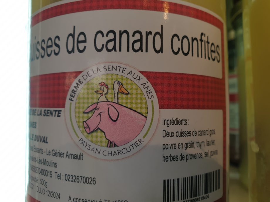 Cuisses de canard confites (2 parts, 500g)