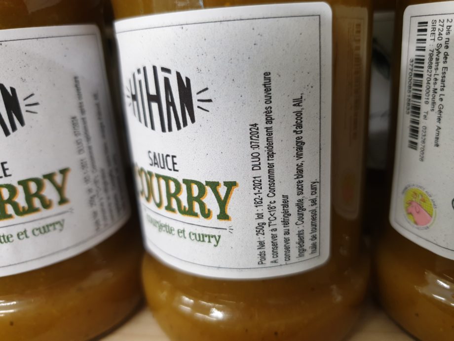 Sauce Courry (courgette-curry) (260g)