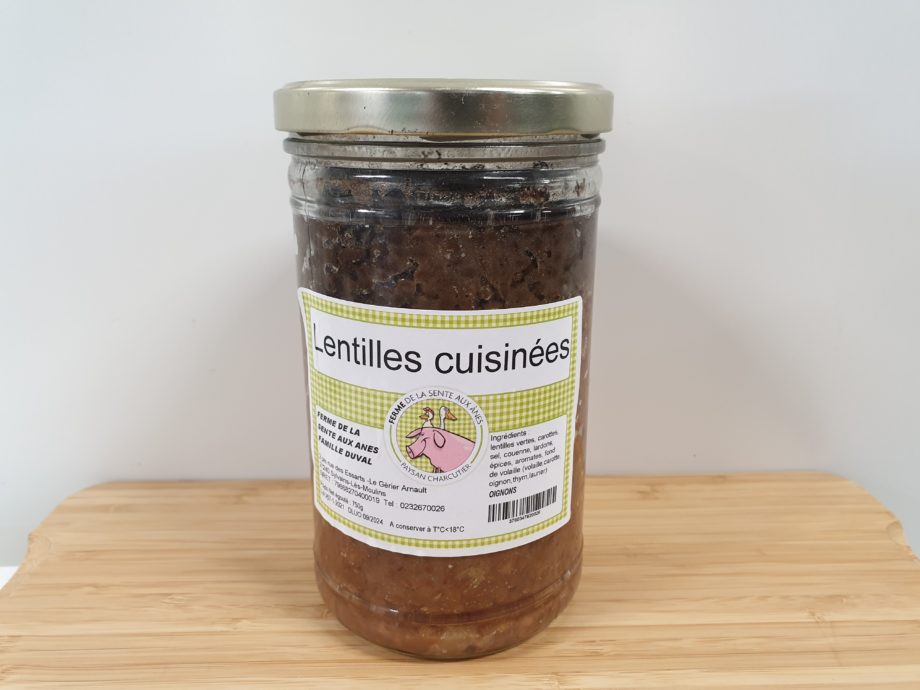 Lentilles cuisinées (2 parts, 750g)