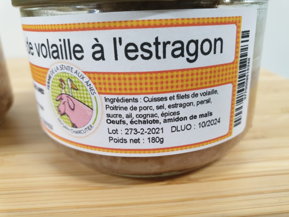 Terrine de volaille estragon (180g)