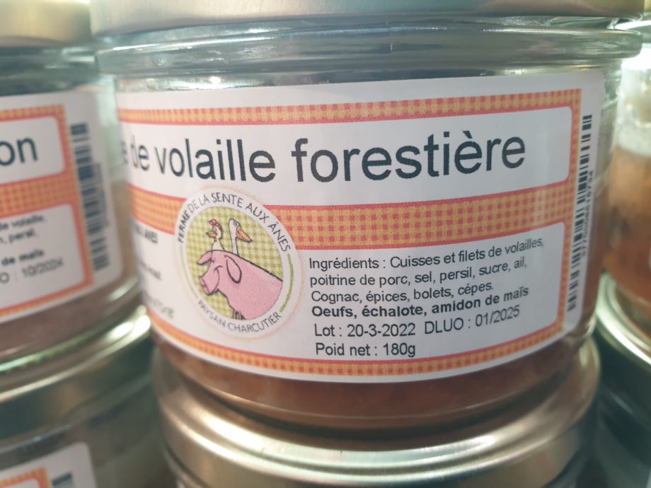 Terrine de volaille forestière (180g)