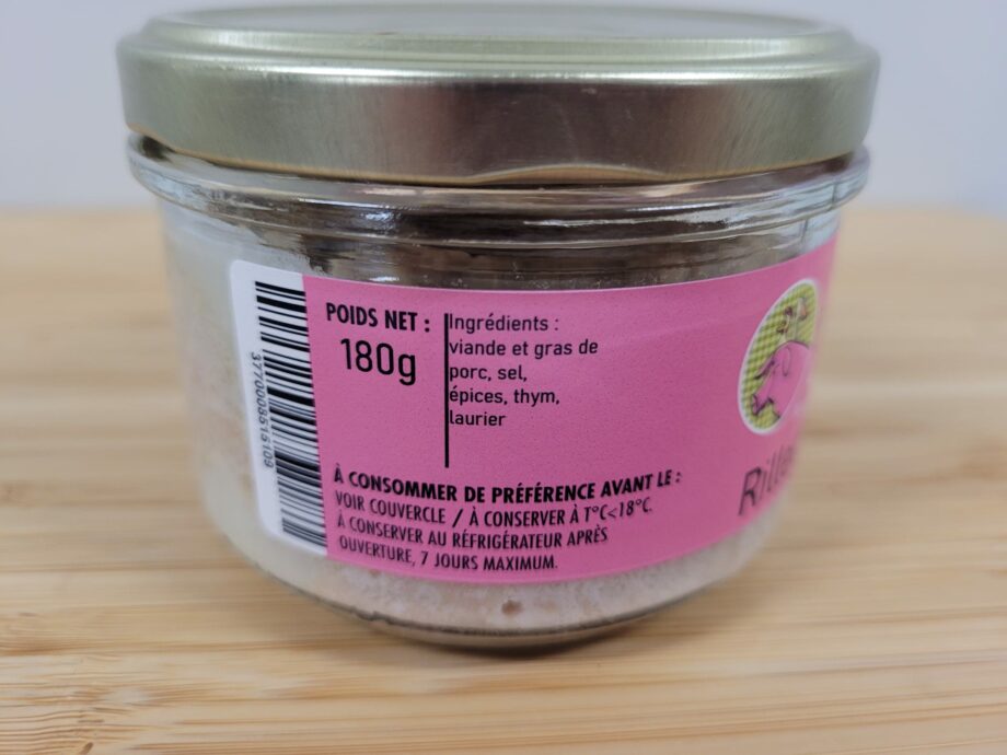 Rillettes de porc (90g et 180g)