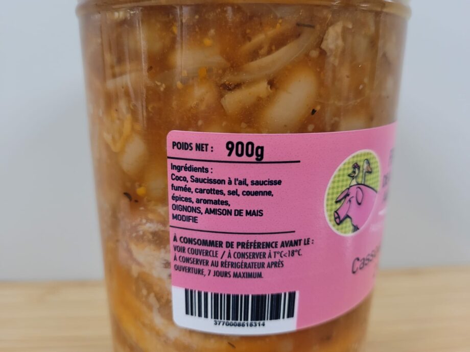 Cassoulet de porc (2 parts, 900g)